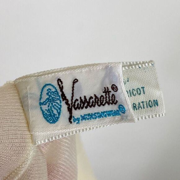 Vintage Vassarette Cream Ivory Lace Trim Slitted Back Hem Maxi Slip Dress Sz S - Picture 6 of 8